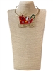 EN34626-1G  SANTA'S RED SLEIGH SHORT NECKLACE