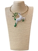 EN34627-1G  WHITE REINDEER SHORT NECKLACE