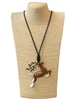 EN34627B  BROWN  REINDEER LONG CORD NECKLACE