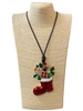 EN34628  CHRISTMAS BOOT  LONG CORD NECKLACE