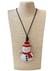 EN34631   GOLD SNOWMAN LONG CORD NECKLACE