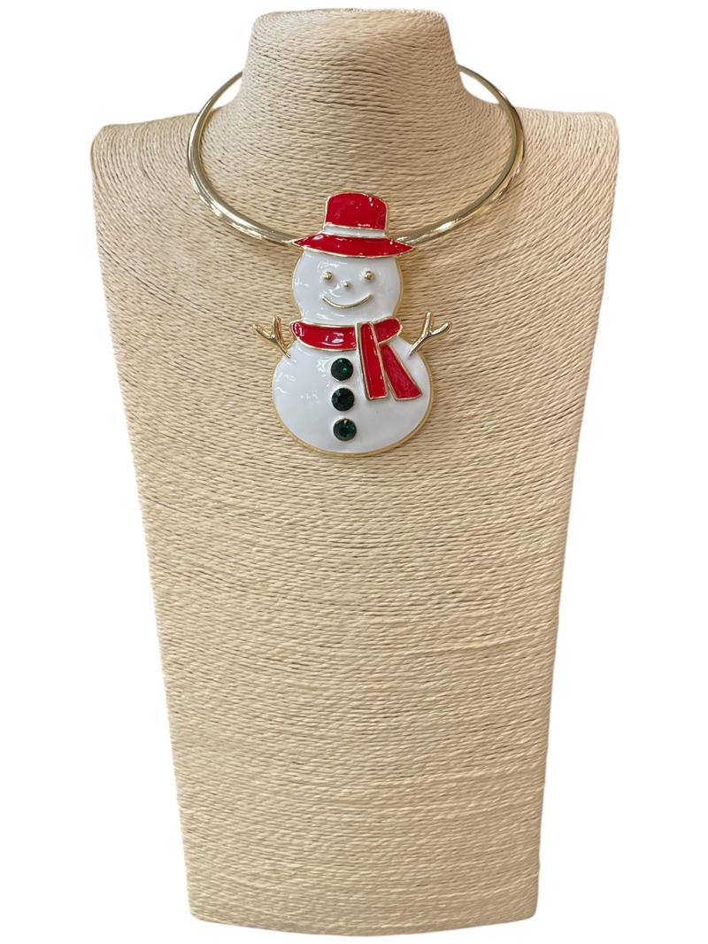 EN34631-1G   SNOWMAN GOLD SHORT NECKLACE