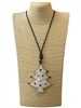 EN34632  TREE  WHITE MULTI  LONG CORD NECKLACE