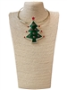 EN34632 -1G GREEN TREE  WITH PEARLS  SHORT NECKLACE