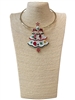EN34633-1W  WHITE MULTI TREE SHORT NECKLACE