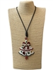 EN34633W  TREE WHITE MULTI LONG CORD NECKLACE