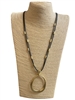EN34765  MATTE OVAL  LONG NECKLACE
