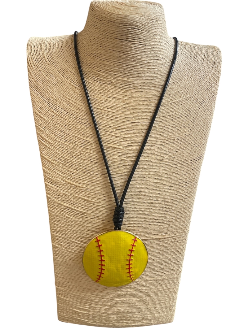 EN34937S  SOFTBALL  LONG NECKLACE