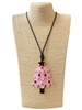 EN40001 TREE PINK MULTI LONG CORD NECKLACE