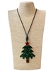EN40001G TREE GREEN LONG CORD NECKLACE