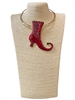 EN40002-1G  X-MAS RED BOOT  SHORT NECKLACE