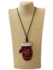 EN40004 SANTA'S RED MITTEN  LONG CORD NECKLACE
