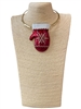 EN40004-1G   SANTA'S RED MITTEN  SHORT NECKLACE