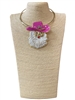 EN40006-1P  PINK HAT COWBOY SANTA SHORT NECKLACE