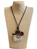 EN40006  BROWN HAT COWBOY SANTA LONG CORD NECKLACE