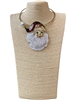 EN40007-1R BROWN HAT PEARL SANTA SHORT NECKLACE