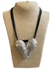 EN40085 HAMMERED HEART SHORT NECKLACE