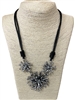 EN4764 SILVER FLOWERS SHORT NECKLACE