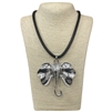 ENEP01  ELEPHANT HEAD LEATHER CORD SHORT NECKLACE