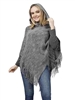 EPC10855GE GRAY KNIT HOODED PONCHO