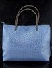 F001B TEXTURED DENIM BLUE LARGE TOTE BAG