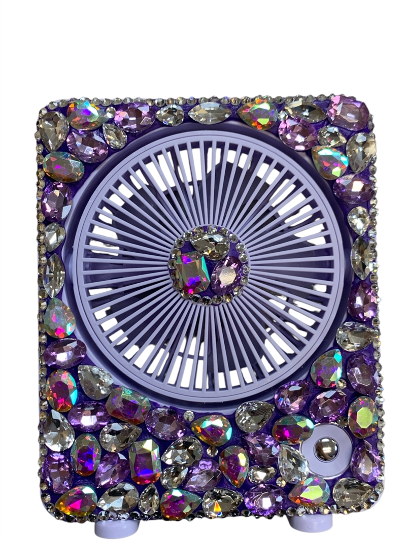 F11 PURPLE BIG STONE SQUARE FAN