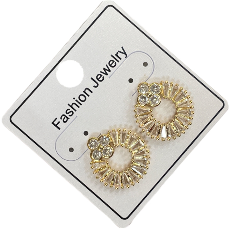 F295G  BAGUETTE CIRCLE EARRINGS