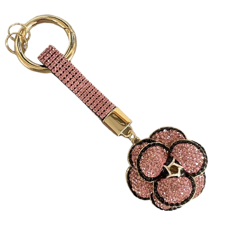 F5004P  PINK  RHINESTONE PAVE KEYCHAIN