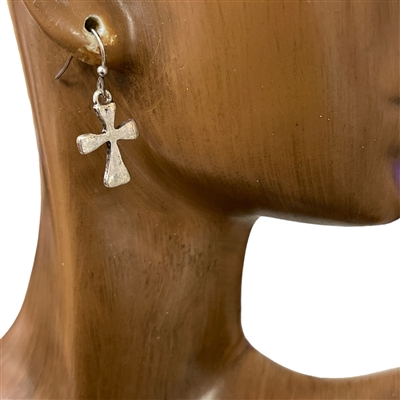 F604F ANTIQUE XTRA SMALL CROSS EARRINGS
