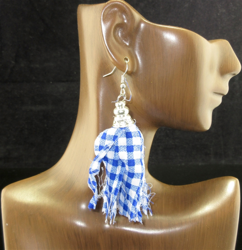 FBT003-E FABRIC TASSEL EARRINGS