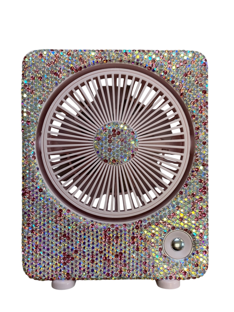 FC08 PINK SMALL STONE SQUARE FAN
