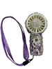 FC6626 PURPLE CHUNKY STONE SMALL STRAP FAN