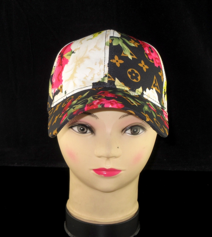 FCP096BK BLACK MULTI FLOWERS HAT