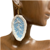 FER5695 FABRIC  LEAF EARRINGS