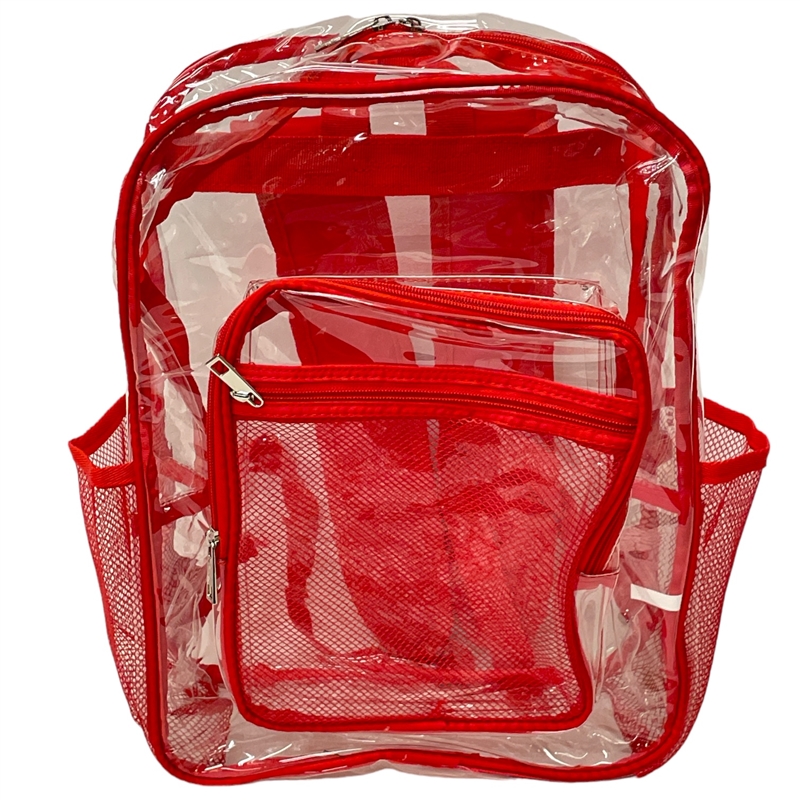 FG0001RD  CLEAR RED  BACKPACK
