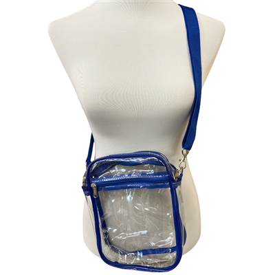 FG003RB   CLEAR ROYAL BLUE CROSSBODY BAG