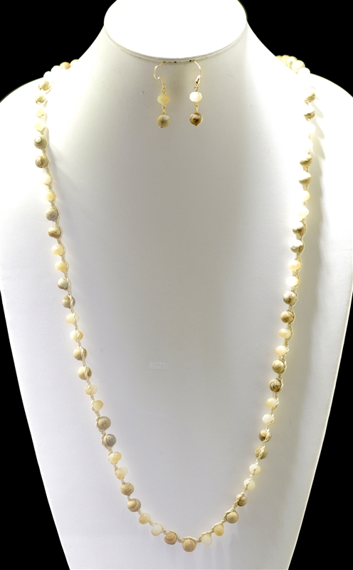 FNE5630 SEMI PRECIOUS KNITTED STONE/CRYSTAL NECKLACE SET