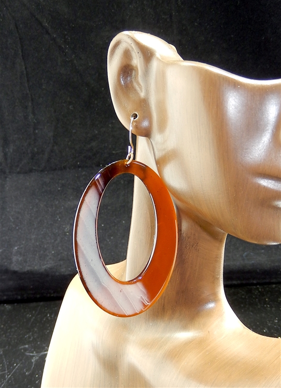 FTL-18 ACRYLIC OVAL EARRINGS