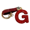 G00G ''G'' RHINESTONE T RED  INITIAL KEYCHAIN