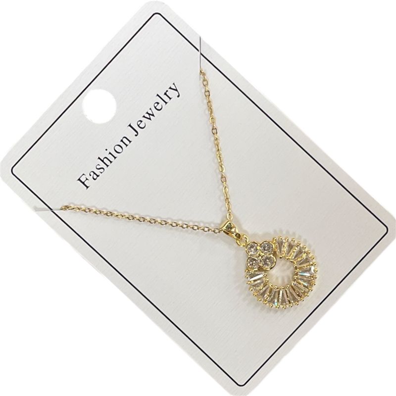 G295N  BAGUETTE CIRCLE NECKLACE