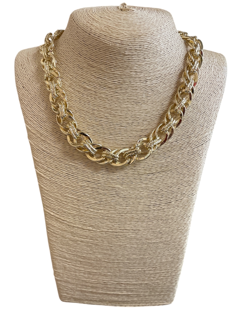 G5554  14K GOLD PLATED SHINY  CHAIN NECKLACE