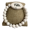 GB2649-3 FAITH  WHITE SEMI-PRECIOUS BRACELET