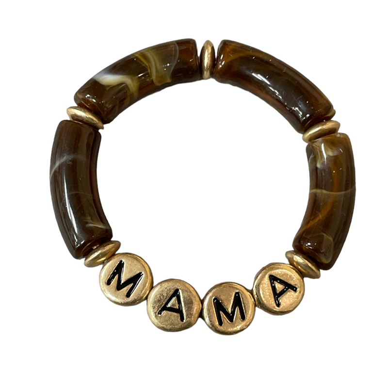 GB452 GOLD MAMA ACRYLIC BRACELET