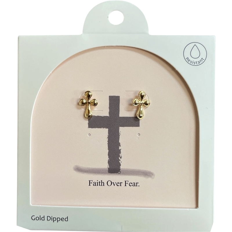 GDA5001E CROSS 18K GOLD DIPPED EARRINGS