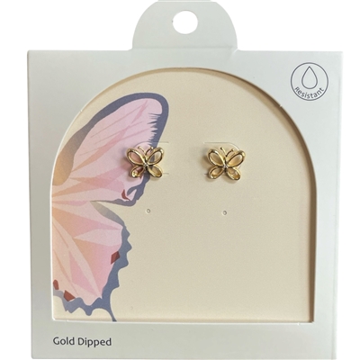 GDA5013E BUTTERFLY 18K GOLD DIPPED EARRINGS