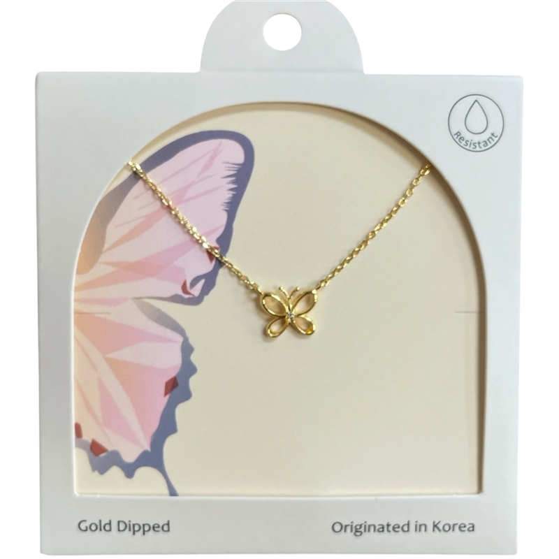 GDA5013N BUTTERFLY 18K GOLD DIPPED NECKLACE