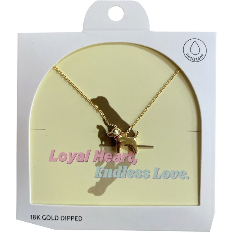 GDA5017N DOG 18K GOLD DIPPED NECKLACE