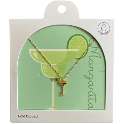 GDA5024N MARGARITA GLASS 18K GOLD DIPPED NECKLACE