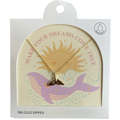 GDA5035N WHALE TAIL 18K GOLD DIPPED NECKLACE