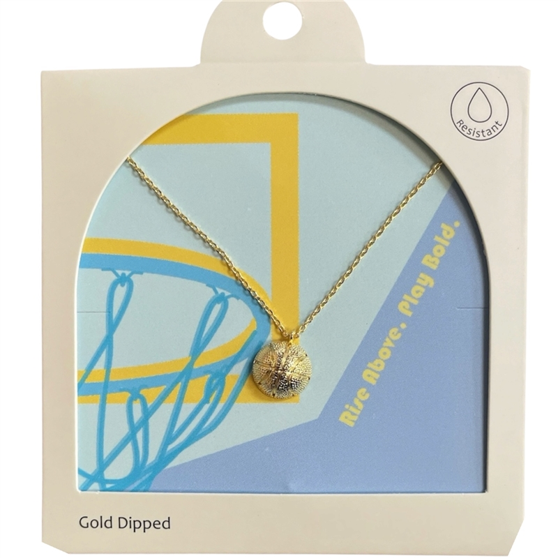 GDA5045N BASKETBALL 18K GOLD DIPPED NECKLACE